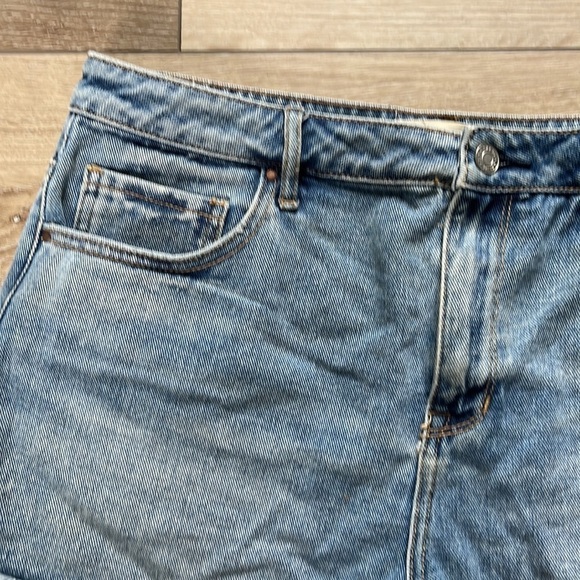 PacSun High Rise Distressed Blue Denim Jean Shorts - Picture 2 of 10